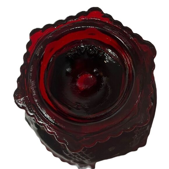 Avon 1876 Cape Cod Collection Vintage Ruby Red Glass Sugar Bowl - Picture 6 of 9